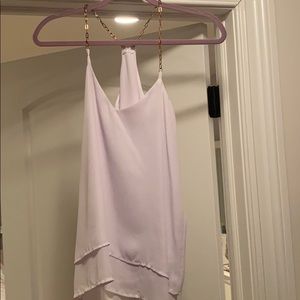 White tank with gold chain